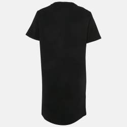 Kenzo Black Tiger Embossed Jersey Crewneck T-Shirt Dress S