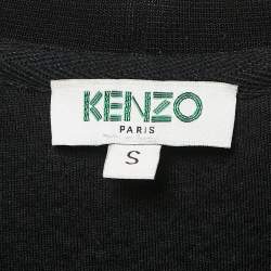 Kenzo Black Tiger Embossed Jersey Crewneck T-Shirt Dress S