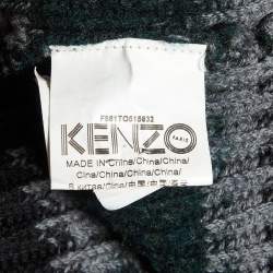 Kenzo Multicolor Stripe Wool Turtleneck Sweater Mini Dress M