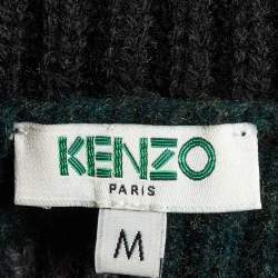Kenzo Multicolor Stripe Wool Turtleneck Sweater Mini Dress M