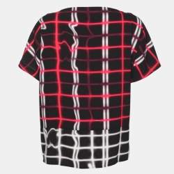 Kenzo Multicolor Check Pattern Crepe Top M