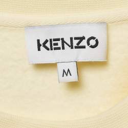 Kenzo Yellow Logo Embroidery Cotton Crewneck Sweatshirt M