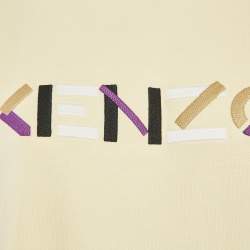 Kenzo Yellow Logo Embroidery Cotton Crewneck Sweatshirt M