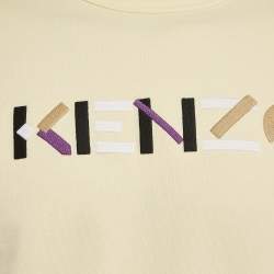 Kenzo Yellow Logo Embroidery Cotton Crewneck Sweatshirt M