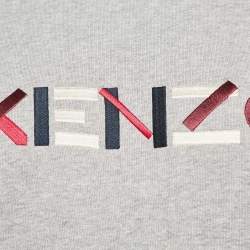 Kenzo Grey Logo Embroidery Crewneck Sweatshirt M
