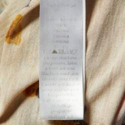 Pre Owned Kenzo Beige Floral Print Jersey Belted Midi Dress M