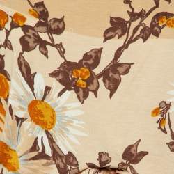 Pre Owned Kenzo Beige Floral Print Jersey Belted Midi Dress M