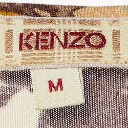 Pre Owned Kenzo Beige Floral Print Jersey Belted Midi Dress M
