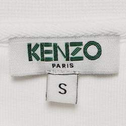 Kenzo White Mesh and Cotton Cut-Out Detail Sweatshirt S