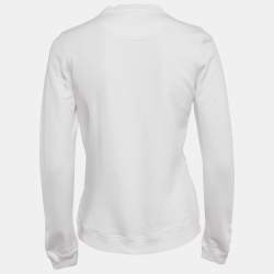 Kenzo White Mesh and Cotton Cut-Out Detail Sweatshirt S