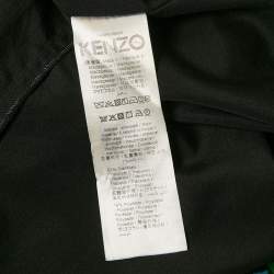 مملوكة مسبقًا Kenzo Black Tiger Logo Embroidered Sateen T-Shirt Dress S
