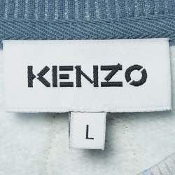 Pre Owned Kenzo x  Kansai Yamamoto Blue Abstract Print Crew Neck Sweatshirt L