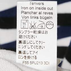 Pre Owned Kenzo Blue/Black Striped Cotton Knit Sweatshirt L