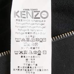 Kenzo Black Logo Print Cotton Zip-Up Jacket M
