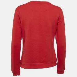 Kenzo Red Logo Embroidery Crewneck Sweatshirt S