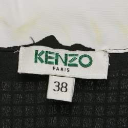 Kenzo Black Embroidered Tulle Sleeveless Mini Dress M