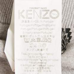 Kenzo Grey Tiger Flock Print Cotton Sweatshirt S
