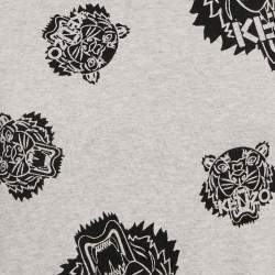 Kenzo Grey Tiger Flock Print Cotton Sweatshirt S