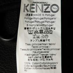 Kenzo Black Tiger Embroidered Cotton Sweatshirt Dress L