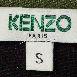 Kenzo Black Tiger Embroidered Cotton Crew Neck Sweatshirt S