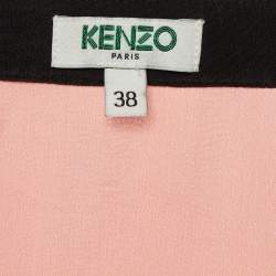 Kenzo Pink Silk Contrast Paneled Button Front Shirt M