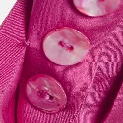 Kenzo Pink Crepe Tie-Up Waist Double Breasted Blazer M