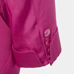Kenzo Pink Crepe Tie-Up Waist Double Breasted Blazer M