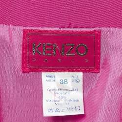 Kenzo Pink Crepe Tie-Up Waist Double Breasted Blazer M