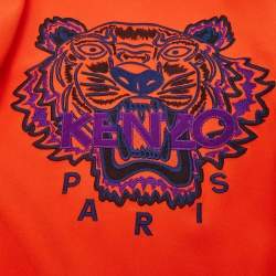 Kenzo Orange Tiger Embroidered Crepe Sweatshirt M