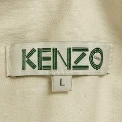 Kenzo White Grommet Cut-Out Denim Jacket L