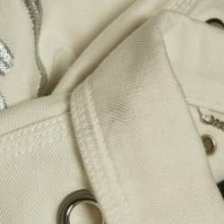 Kenzo White Grommet Cut-Out Denim Jacket L