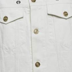 Kenzo White Grommet Cut-Out Denim Jacket L