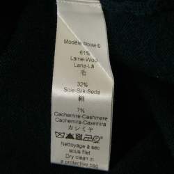 Kenzo Blue Wool Blend Buttoned Short Sleeve Top XL
