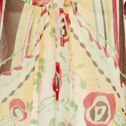 Kenzo Multicolor Floral Print Silk Chiffon Top S