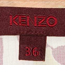 Kenzo Multicolor Floral Print Silk Chiffon Top S