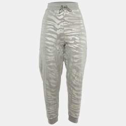 Kenzo Grey Metallic Print Cotton Jogger Pants L 