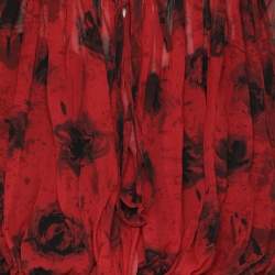 Pre Owned Kenzo Red/Black Floral Print Silk Dress L