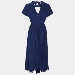 Kenzo Navy Blue Crepe Dress M