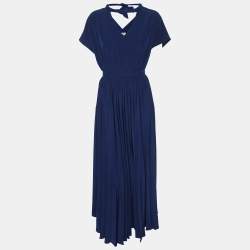 Kenzo Navy Blue Crepe Dress M