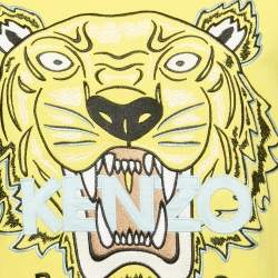 Kenzo Yellow Tiger Embroidered Cotton Crew Neck Sweatshirt L