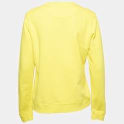Kenzo Yellow Tiger Embroidered Cotton Crew Neck Sweatshirt L