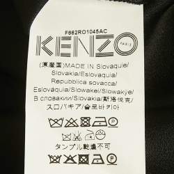 Pre Owned Kenzo Black Satin High Neck Mini Dress S