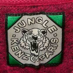 Pre Owned Kenzo Pink Tiger Embroidered Cotton Long Sleeve Sweatshirt S 