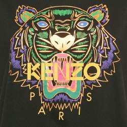 Kenzo Black Tiger Foil Print Cotton Short Sleeve T-Shirt L
