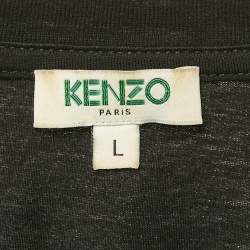 Kenzo Black Tiger Foil Print Cotton Short Sleeve T-Shirt L