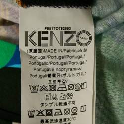 Pre Owned Kenzo Multicolor Bamboo Tiger Print Cotton Wrap Top M