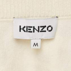 Kenzo Grey Leopard Print Wool Mini Skirt M