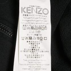 Kenzo Black Cotton Knit Zip-Up Hooded Jacket M