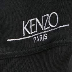 Pre Owned Kenzo Black Logo Embroidered Cotton Sweatshirt L