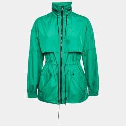 Kenzo Green Synthetic Zip-Up Hooded Windbreaker Jacket M